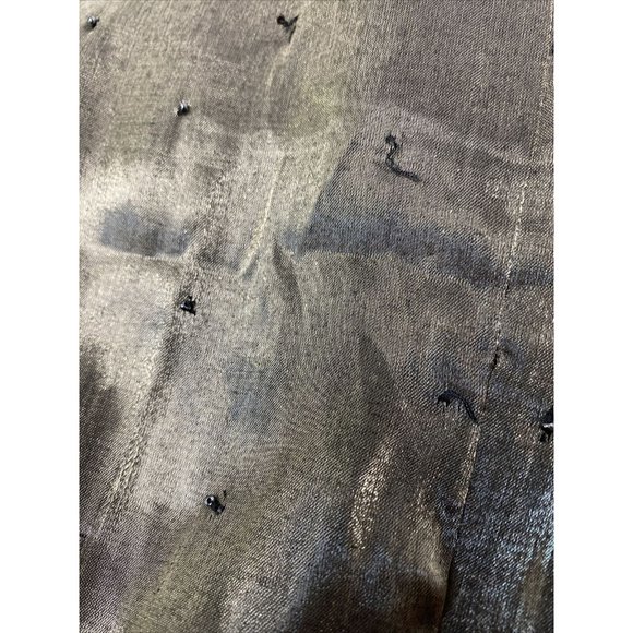 Cache Beaded Olive Green Metallic Semi Sheer Lined Body Con Prom Dress 6 - Picture 13 of 15